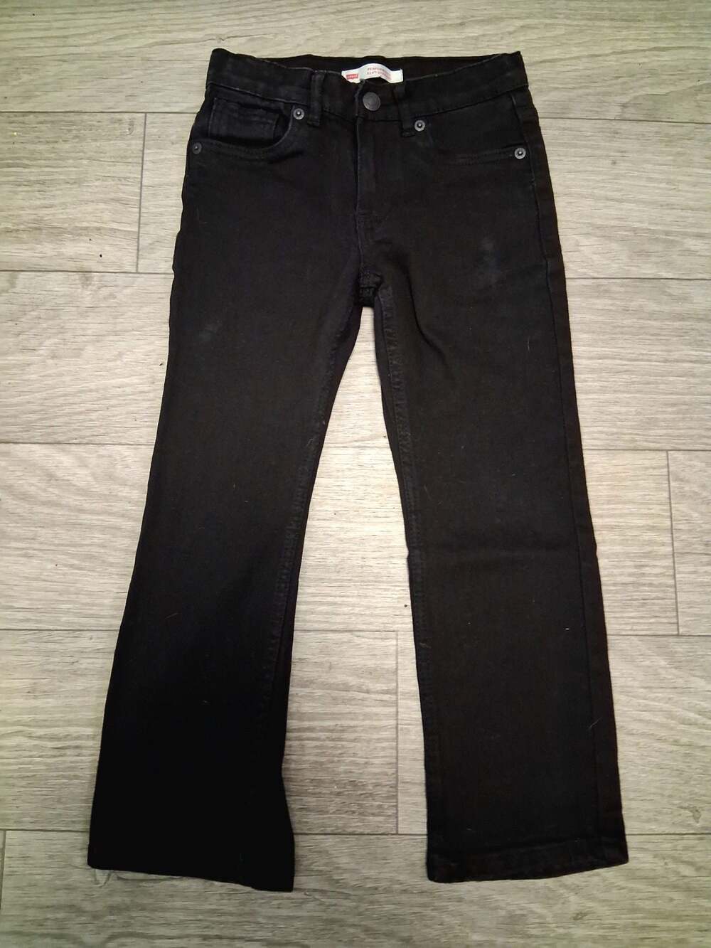 Levi's Boys 514 Performance Straight Black Denim Jeans Size 6 Regular